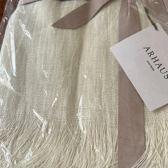 Beautiful discontinued Arhaus 100% linen ivory French stripe